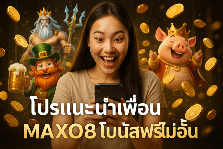 โปรแนะนำเพื่อน MAXO8 โบนัสฟรีไม่อั้น