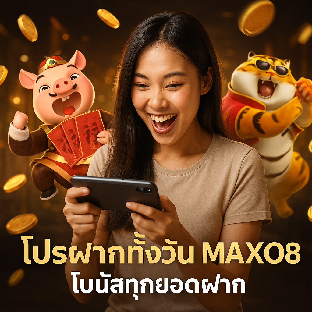 โปรฝากทั้งวัน MAXO8 โบนัสทุกยอดฝาก